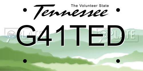 G41TED Tennessee License Plate