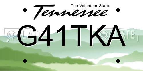 G41TKA Tennessee License Plate
