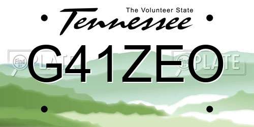 G41ZEO Tennessee License Plate