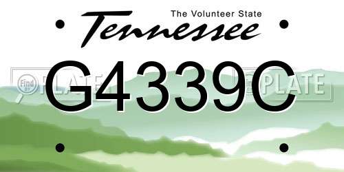 G4339C Tennessee License Plate