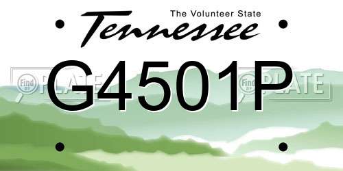 G4501P Tennessee License Plate