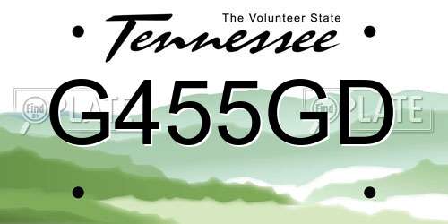 G455GD Tennessee License Plate