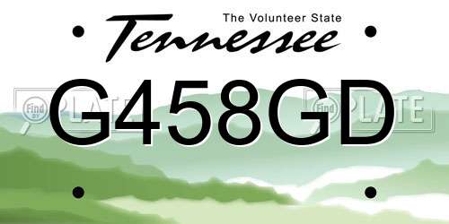 G458GD Tennessee License Plate