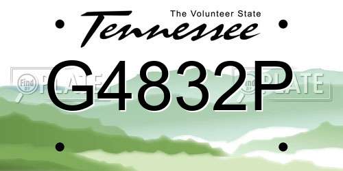 G4832P Tennessee License Plate