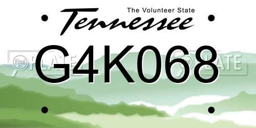 G4K068 Tennessee License Plate