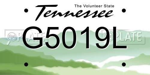 G5019L Tennessee License Plate
