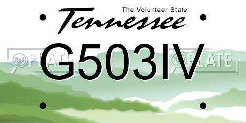 G503IV Tennessee License Plate