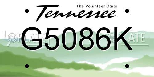 G5086K Tennessee License Plate