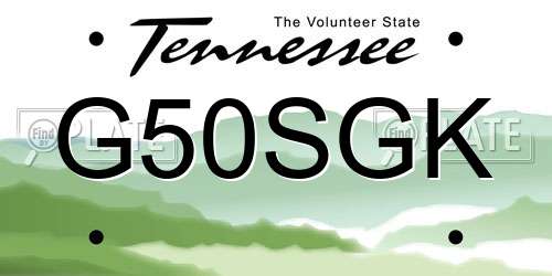 G50SGK Tennessee License Plate