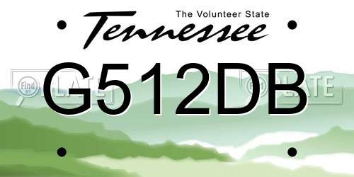 G512DB Tennessee License Plate