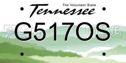 G517OS Tennessee License Plate