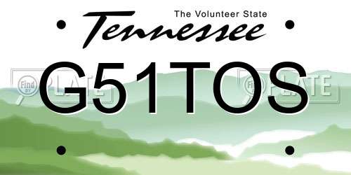 G51TOS Tennessee License Plate