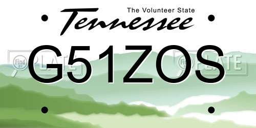 G51ZOS Tennessee License Plate