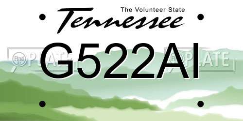 G522AI Tennessee License Plate