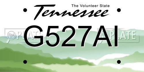 G527AI Tennessee License Plate