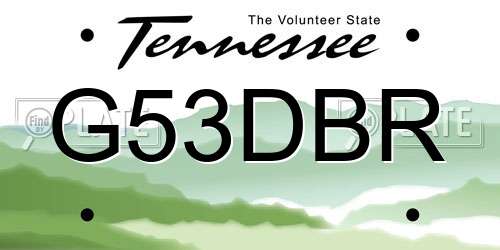 G53DBR Tennessee License Plate