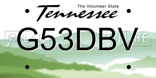G53DBV Tennessee License Plate
