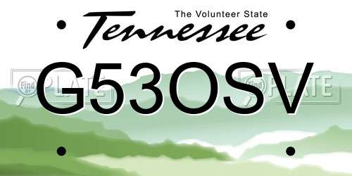 G53OSV Tennessee License Plate