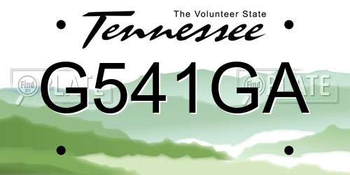 G541GA Tennessee License Plate