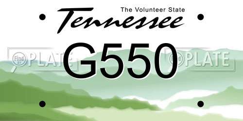 G550 Tennessee License Plate