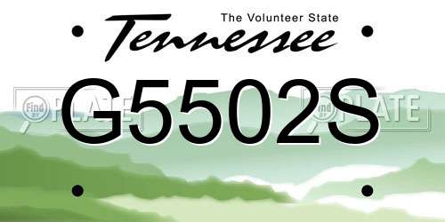 G5502S Tennessee License Plate
