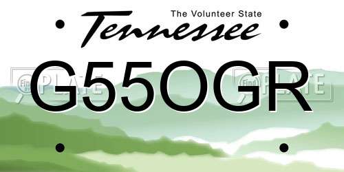 G55OGR Tennessee License Plate