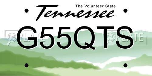 G55QTS Tennessee License Plate