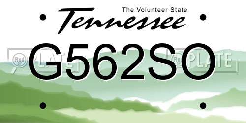 G562SO Tennessee License Plate