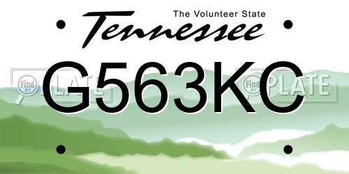 G563KC Tennessee License Plate