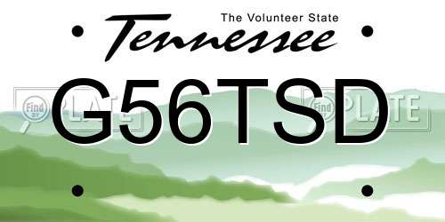 G56TSD Tennessee License Plate