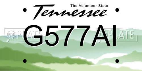 G577AI Tennessee License Plate