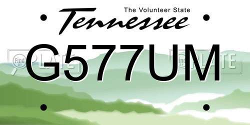 G577UM Tennessee License Plate