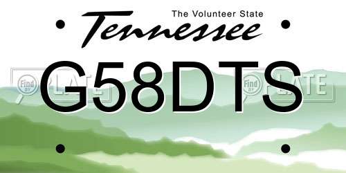 G58DTS Tennessee License Plate