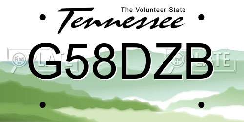 G58DZB Tennessee License Plate