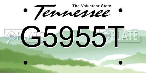 G5955T Tennessee License Plate
