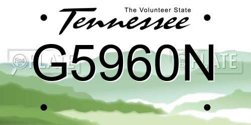 G5960N Tennessee License Plate