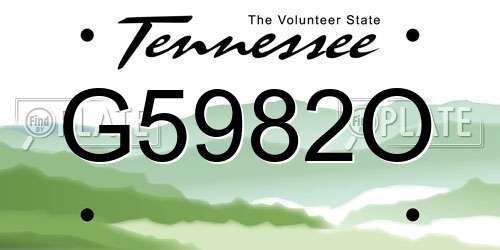 G5982O Tennessee License Plate