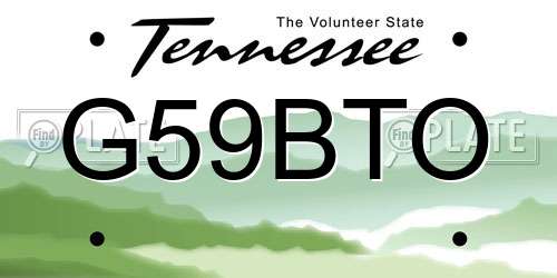 G59BTO Tennessee License Plate