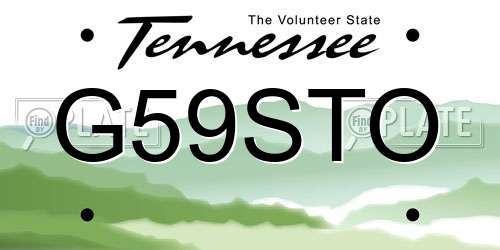 G59STO Tennessee License Plate