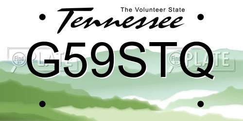 G59STQ Tennessee License Plate