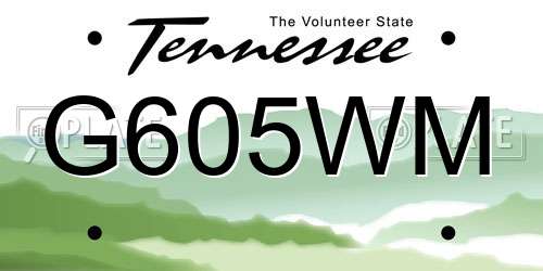 G605WM Tennessee License Plate