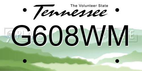 G608WM Tennessee License Plate
