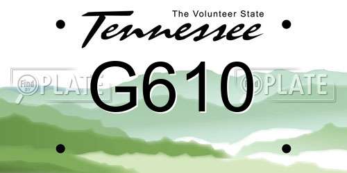 G610 Tennessee License Plate