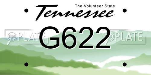G622 Tennessee License Plate