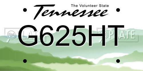 G625HT Tennessee License Plate