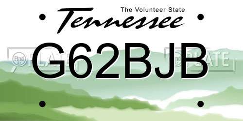 G62BJB Tennessee License Plate