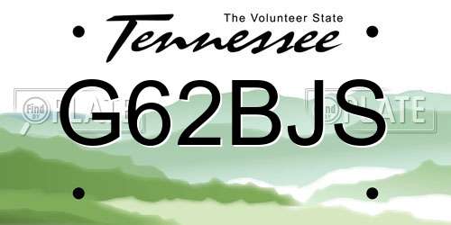 G62BJS Tennessee License Plate
