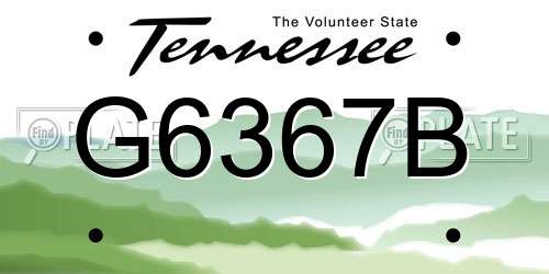 G6367B Tennessee License Plate