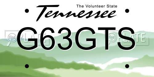 G63GTS Tennessee License Plate