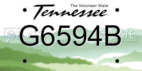 G6594B Tennessee License Plate